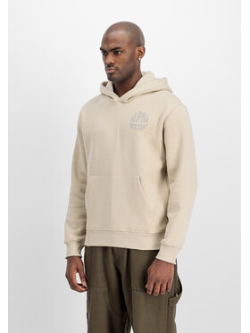 Alpha Industries Alpha Industries Bluza Backprint Logo Hoodie Beżowy Regular Fit