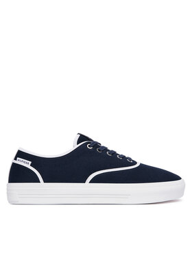 Tommy Hilfiger Tommy Hilfiger Πάνινα παπούτσια Th Vulc Cup Long Lace Canvas FM0FM05874 Σκούρο μπλε