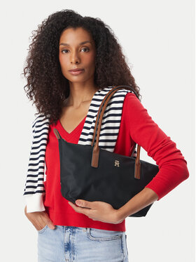 Tommy Hilfiger Tommy Hilfiger Torebka Popette East West Tote AW0AW19211 Czarny