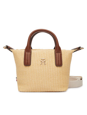 Tommy Hilfiger Tommy Hilfiger Käekott Popette Micro Tote Raffia AW0AW18526 Beež