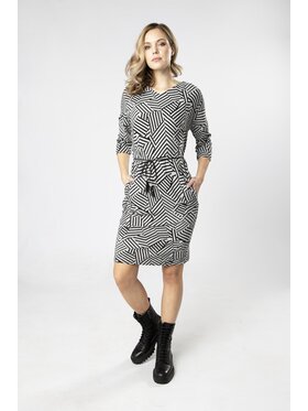 QUIOSQUE QUIOSQUE Sukienka codzienna GEOZIG DRESS Szary Regular Fit