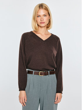 BIG STAR BIG STAR Sweter FELICJA Brązowy Comfort Fit