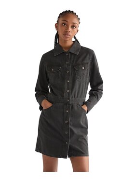 Wrangler Wrangler Sukienka jeansowa 112378150 Czarny Regular Fit