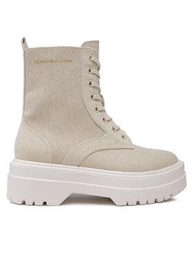 Tommy Hilfiger Tommy Hilfiger Schnürstiefeletten Feminine Essential Canvas FW0FW07357 Beige