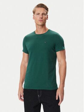 Tommy Jeans Tommy Jeans Marškinėliai DM0DM04411 Tamsiai žalia Slim Fit