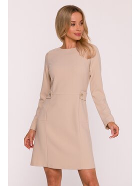 Stylove Stylove Sukienka wieczorowa S419 Beżowy A-Line Fit