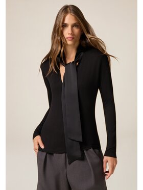 Oltre Oltre Blusa G072J004528N033 Nero Slim Fit