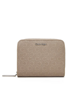 Calvin Klein Calvin Klein Μικρό Πορτοφόλι Γυναικείο Ck Must Aop Md Zip Around W Flap LV04F1037G Μπεζ