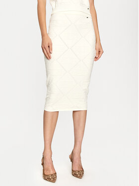 Gaudi Gaudi Tiesus sijonas 421FD73001 Écru Slim Fit
