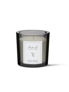 Padowski Artisan Candles Padowski Artisan Candles Świeca Gardenia Kardamon - świeca sojowa w szarym szkle Szary