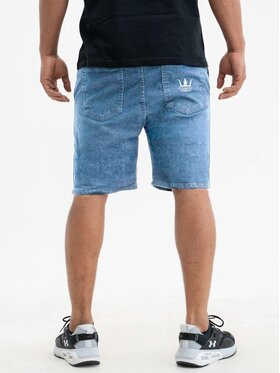 Jigga Wear Jigga Wear Szorty jeansowe Korona regulowane sznurki 132370 Niebieski Regular Fit