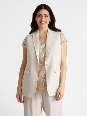 Fiorella Rubino Fiorella Rubino Giacca di transizione L031T000046N002 Crema Regular Fit