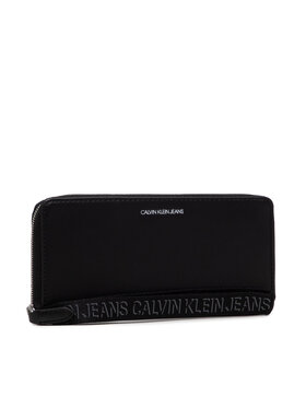 Calvin Klein Jeans Calvin Klein Jeans Голям дамски портфейл Trapezoid Shadow Z/A W/Wristlet K60K608404 Черен