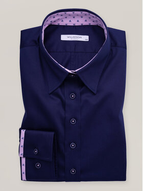 Willsoor Willsoor Koszula 61354 Granatowy Regular Fit