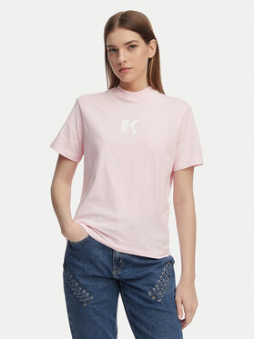 Karl Lagerfeld Jeans Karl Lagerfeld Jeans Tricou A1W17031 Roz deschis Regular Fit