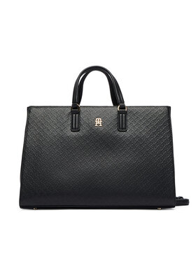 Tommy Hilfiger Tommy Hilfiger Дамска чанта Th Daily Satchel Mono AW0AW18418 Черен