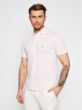 Tommy Hilfiger Tommy Hilfiger Тениска с яка и копчета 1985 MW0MW17770 Розов Regular Fit