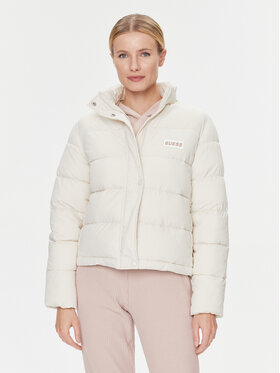 Guess Guess Пухено яке Bertina V4RL00 WFYE2 Екрю Regular Fit