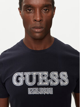 Guess Majica M4BI45 I3Z14 Mornarsko Modra Slim Fit