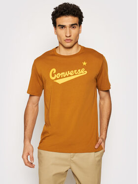 Converse Converse T-shirt Center Front Logo 10018235-A31 Smeđa Regular Fit