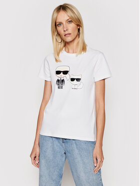 KARL LAGERFELD KARL LAGERFELD T-shirt Ikonik & Choupette 210W1724 Bianco Regular Fit