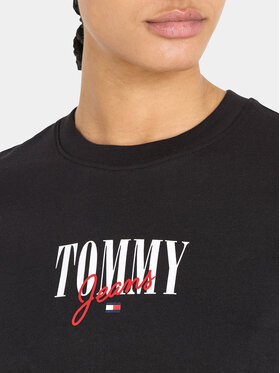 Tommy Jeans T-shirt Essential Logo DW0DW16441 Crna Relaxed Fit