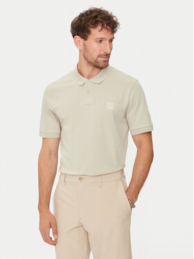 BOSS Boss Тениска с яка и копчета Passenger 50507803 Бежов Slim Fit