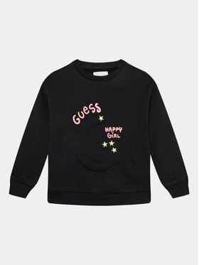 Guess Guess Bluza K3BQ00 KAD74 Czarny Regular Fit
