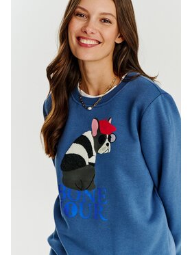 NAOKO NAOKO Mikina Bone Jour Modrá Oversize