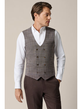 Lancerto Lancerto Kamizelka garniturowa Brescello KA131126000005 Brązowy Slim Fit