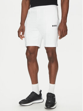 BOSS BOSS Pantaloni scurți sport 50537819 Alb Regular Fit