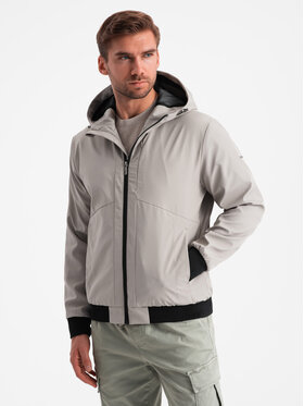 Ombre Ombre Kurtka przejściowa OM-JANP-0149 Szary Regular Fit