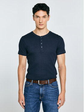 BIG STAR BIG STAR T-Shirt BASICAG Granatowy Slim Fit