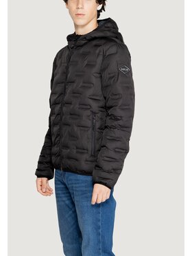 REPLAY Replay Płaszcz RECYCLED FINE POLY Czarny Regular Fit