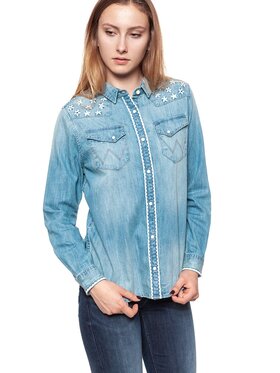 Wrangler Wrangler Camicia FLOWER SHIRT Blu Regular Fit