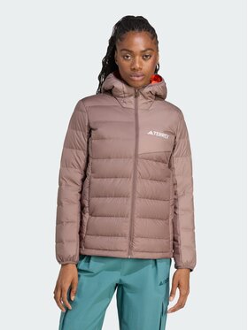adidas adidas Kurtka wielofunkcyjna Terrex Multi Light Down CLIMAWARM Hooded Brązowy Regular Fit