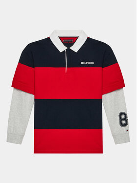 Tommy Hilfiger Tommy Hilfiger Felpa Rugby Stripe Polo L/S KB0KB08736 Rosso Regular Fit
