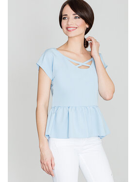 Lenitif Lenitif Bluzka K396 Niebieski Regular Fit
