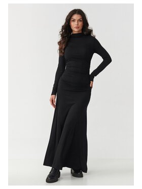 Makadamia Makadamia Sukienka codzienna M897 Czarny A-Line Fit