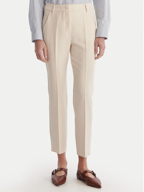 Weekend Max Mara Weekend Max Mara Kalhoty z materiálu Rana 2615131021 Écru Slim Fit