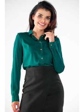 Awama Awama Košile A526 Zelená Basic Fit