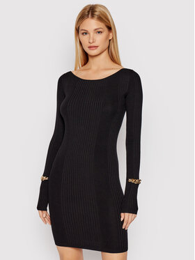 Patrizia Pepe Patrizia Pepe Úpletové šaty 8A0881/A9K4-K103 Čierna Slim Fit