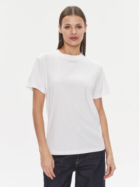 Calvin Klein Calvin Klein Póló Metallic Micro Logo T Shirt K20K206967 Fehér Regular Fit