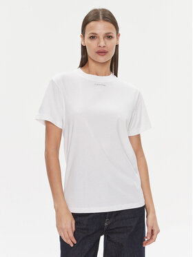 Calvin Klein Calvin Klein T-shirt Metallic Micro Logo T Shirt K20K206967 Bianco Regular Fit
