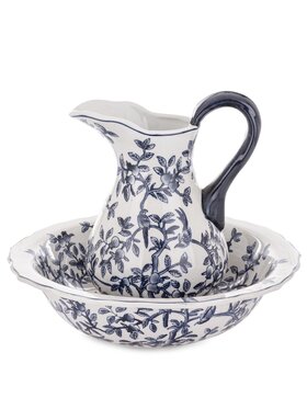 MIAhome MIAhome Dzbanek porcelanowy dekoracyjny MODELLO BLU z misą Biały