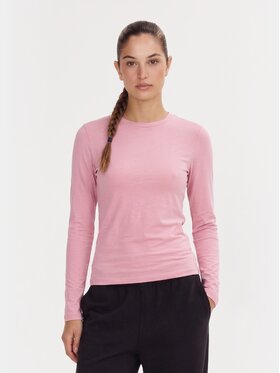 BASICLO BASICLO Longsleeve W-2253-522 Różowy Slim Fit