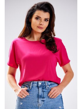 Awama Awama Bluzka A588 Fioletowy Basic Fit