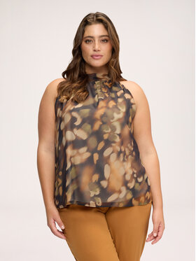 Fiorella Rubino Fiorella Rubino Top D032L000169N0V2 Brązowy Flared Fit