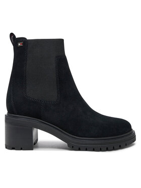 Tommy Hilfiger Tommy Hilfiger Kotníková obuv s elastickým prvkem FW0FW08429 Černá