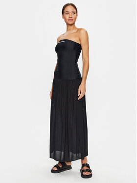 KARL LAGERFELD KARL LAGERFELD Nyári ruha Straples Beach Dress 231W2206 Fekete Regular Fit
